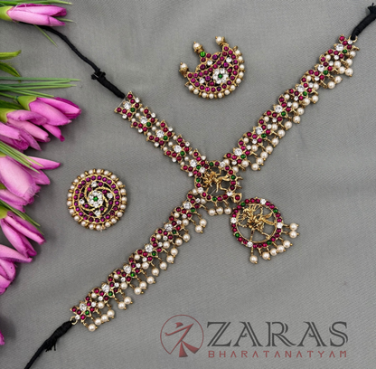 Bharatanatyam Dance Alankara Jewellery - Headset Nataraj & Lutes PG Kemp Beads CS
