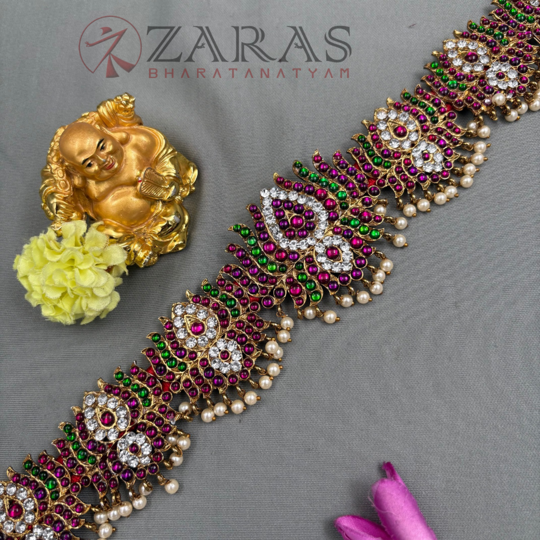 Bharatanatyam Dance Alankara Jewellery - Lotus PG Kemp CS Hip Belt (Ottiyanam)