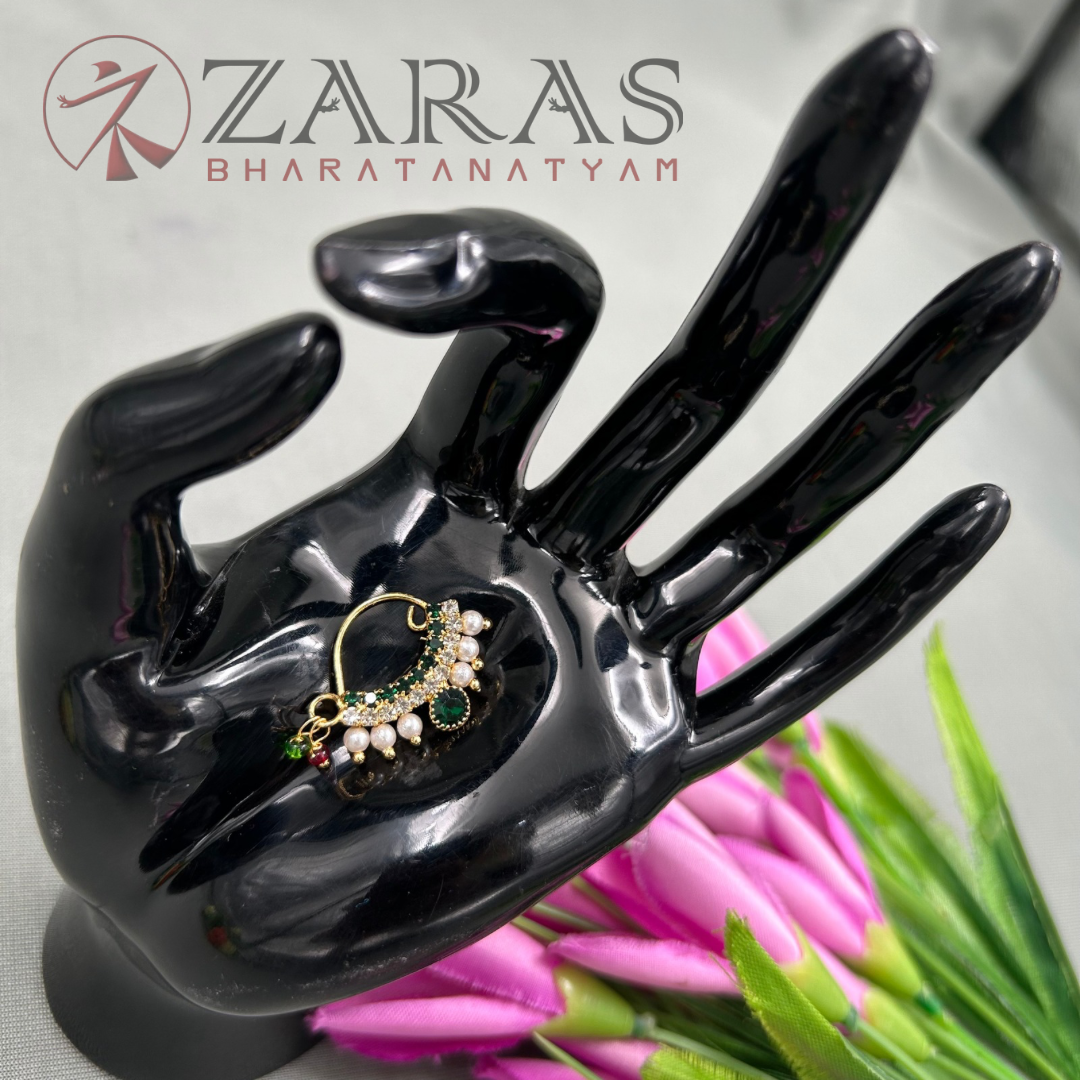 Bharatanatyam Dance Jewellery - Manga Nathu Multi Stone (Left Side)