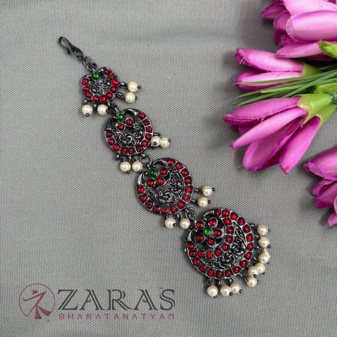 Bharatanatyam Dance Jewellery Black - Mee Peacock Netti Chutti RG Kemp
