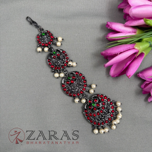 Bharatanatyam Dance Jewellery Black - Mee Peacock Netti Chutti RG Kemp