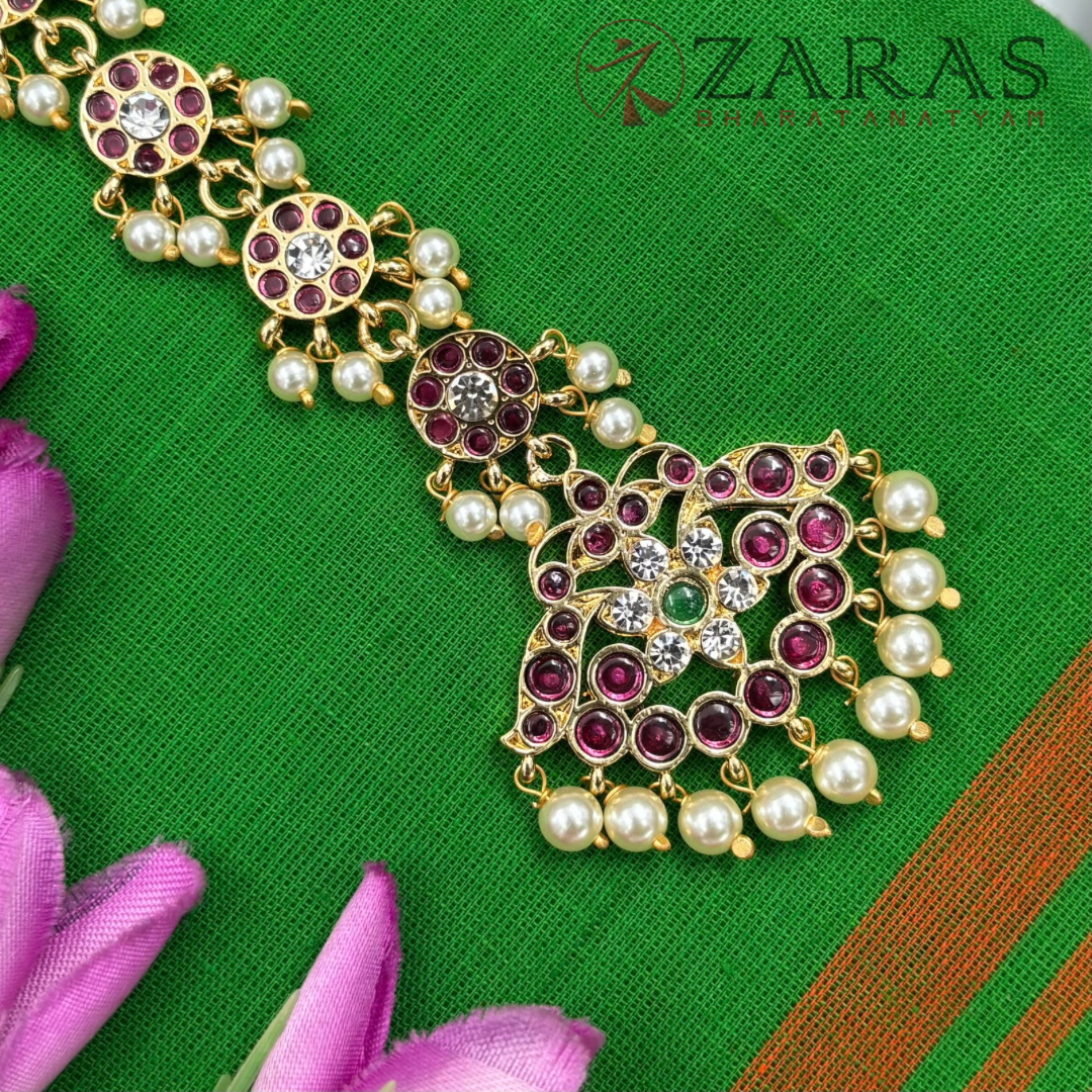 Bharatanatyam Dance Premium Jewellery - Round Tops & Leaf PG Kemp Netti Chutti