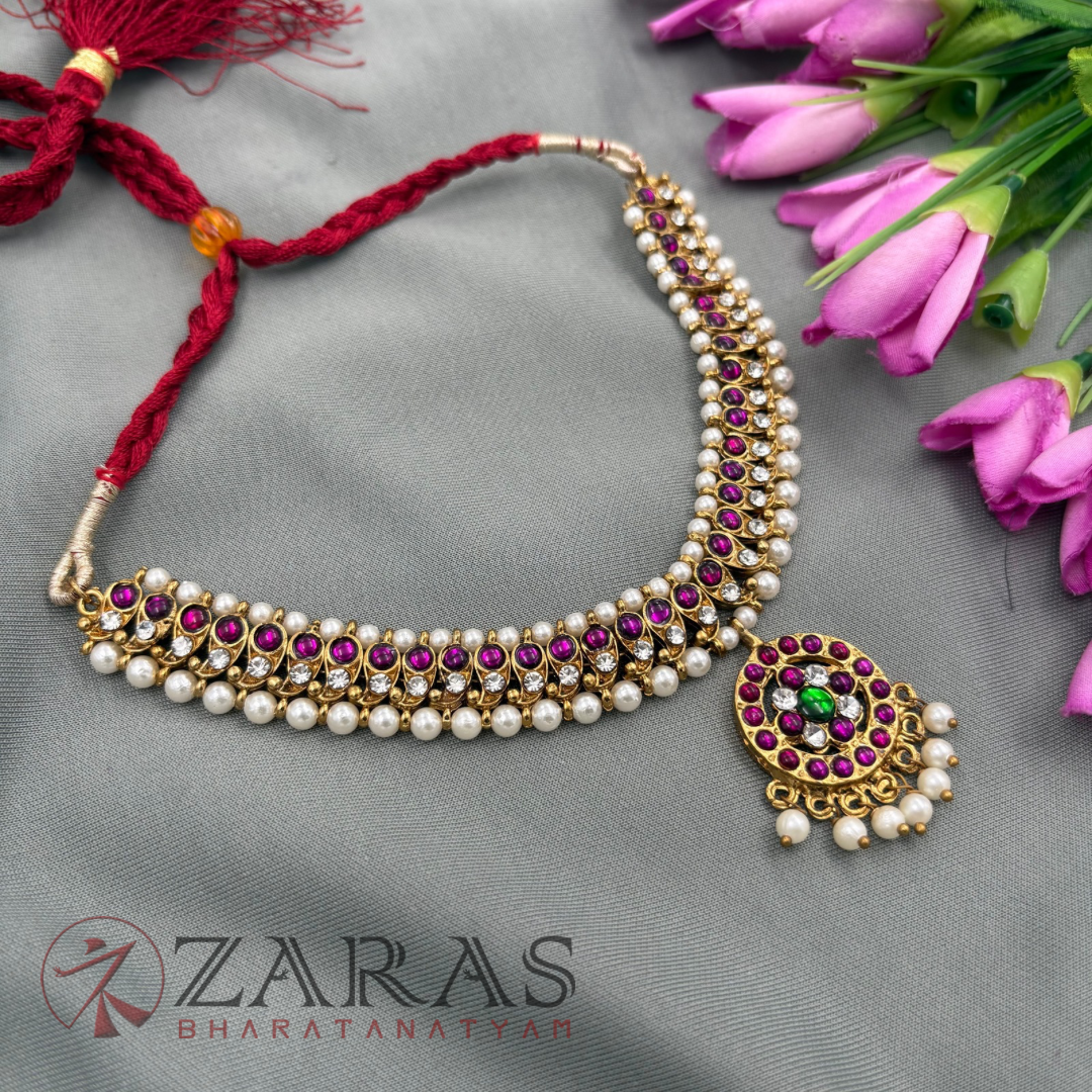 Bharatanatyam Dance Jewellery Alankara Necklace - Manga PG Kemp CS Beads