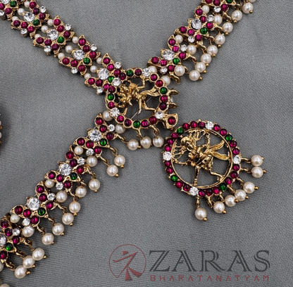 Bharatanatyam Dance Alankara Jewellery - Headset Nataraj & Lutes PG Kemp Beads CS