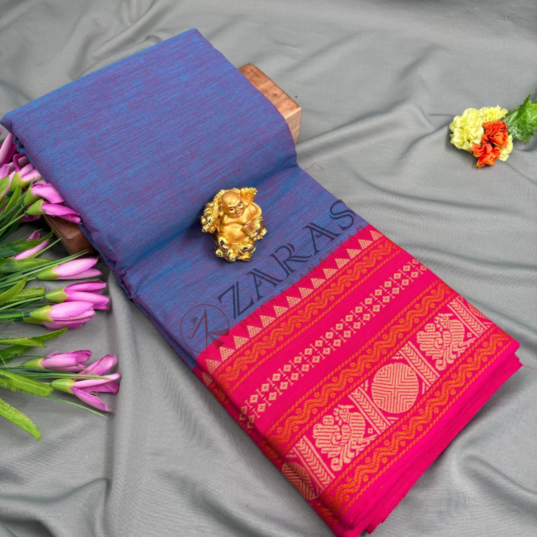 Bharatanatyam Dance Practice Saree - Lavender Mix Pink Manga Border (6 meter)