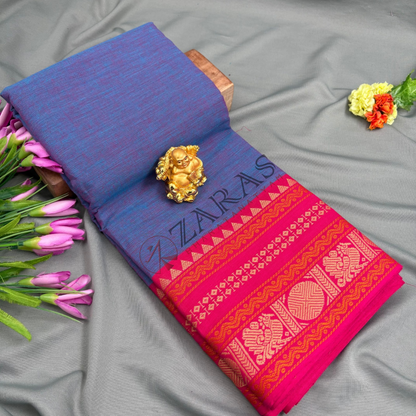 Bharatanatyam Dance Practice Saree - Lavender Mix Pink Manga Border (6 meter)