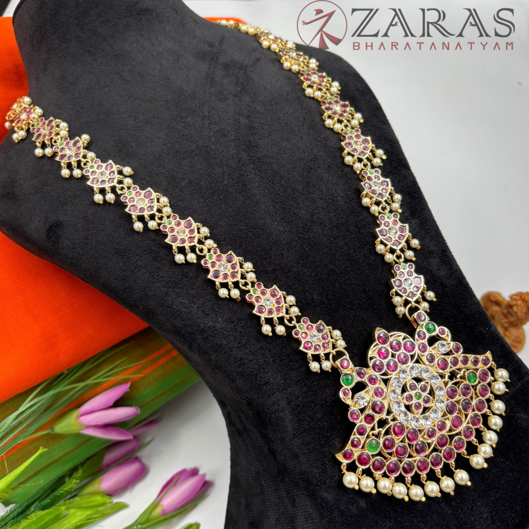 Bharatanatyam Dance Premium Jewellery - Padak & Leaf PG Kemp CS Haaram / Long Chain Beads