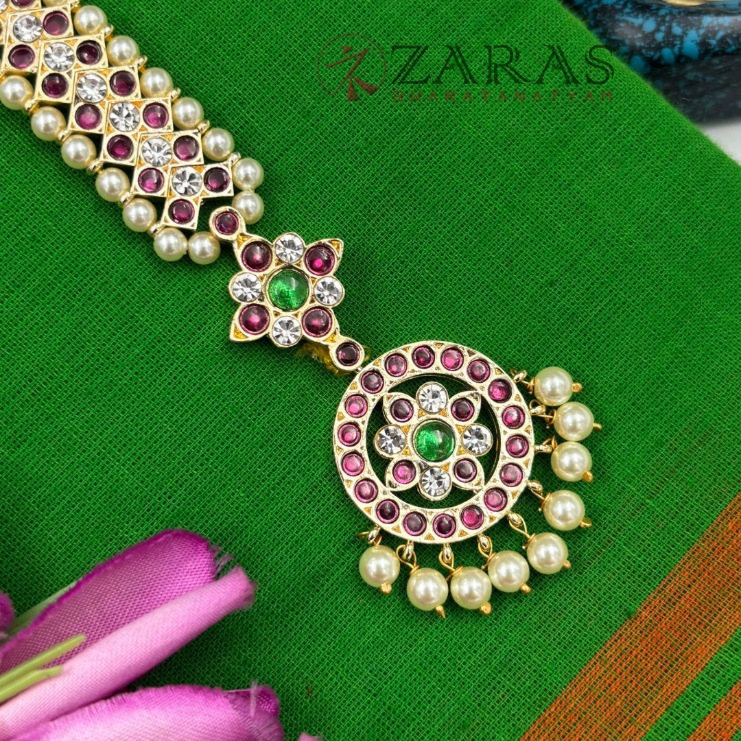 Bharatanatyam Dance Premium Jewellery - Round & V PG Kemp Netti Chutti