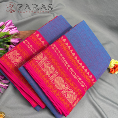 Bharatanatyam Dance Practice Saree - Lavender Mix Pink Manga Border (6 meter)