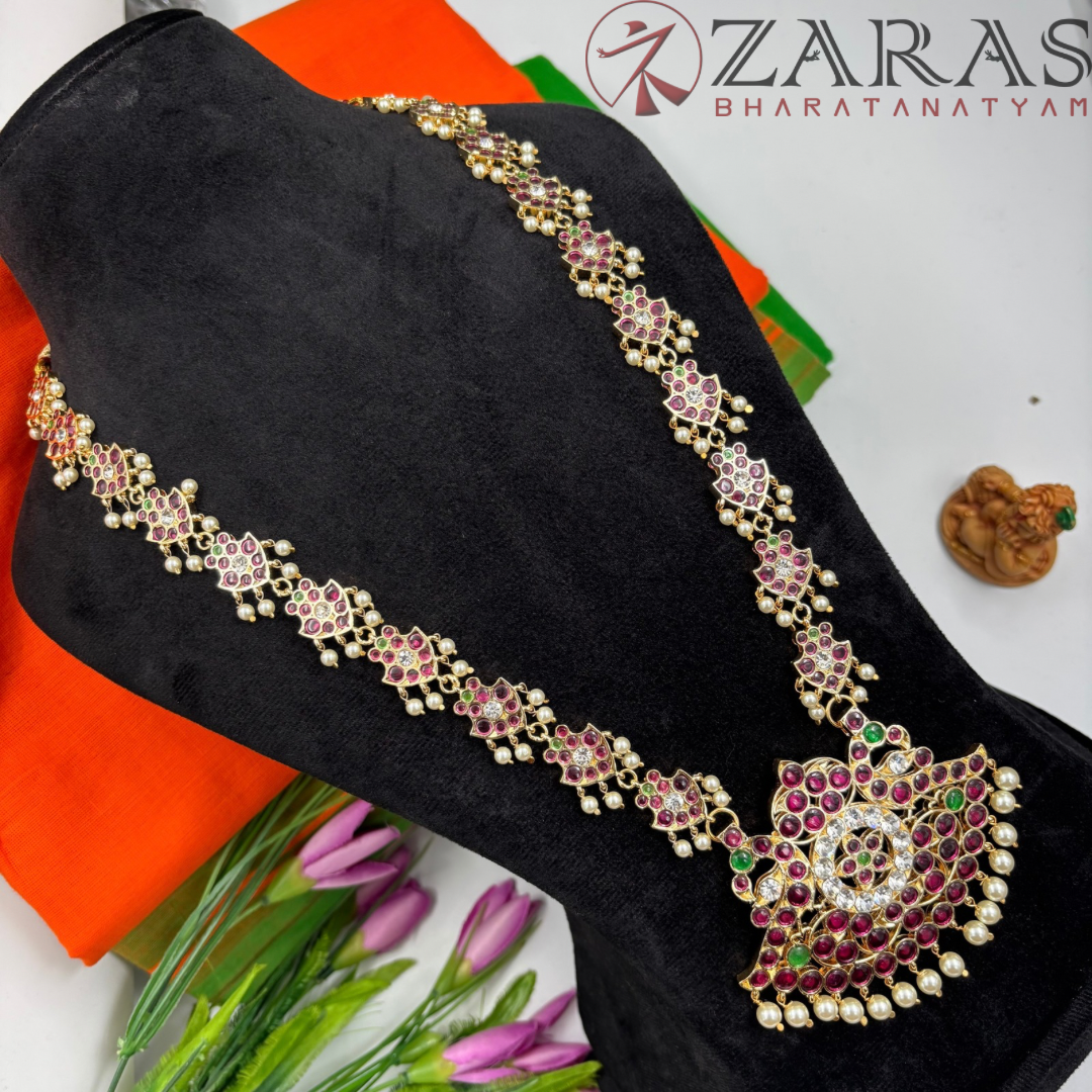 Bharatanatyam Dance Premium Jewellery - Padak & Leaf PG Kemp CS Haaram / Long Chain Beads