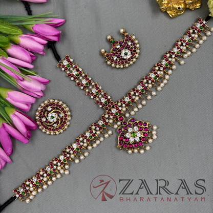 Bharatanatyam Dance Alankara Jewellery - Headset Lotus PG Kemp Beads CS