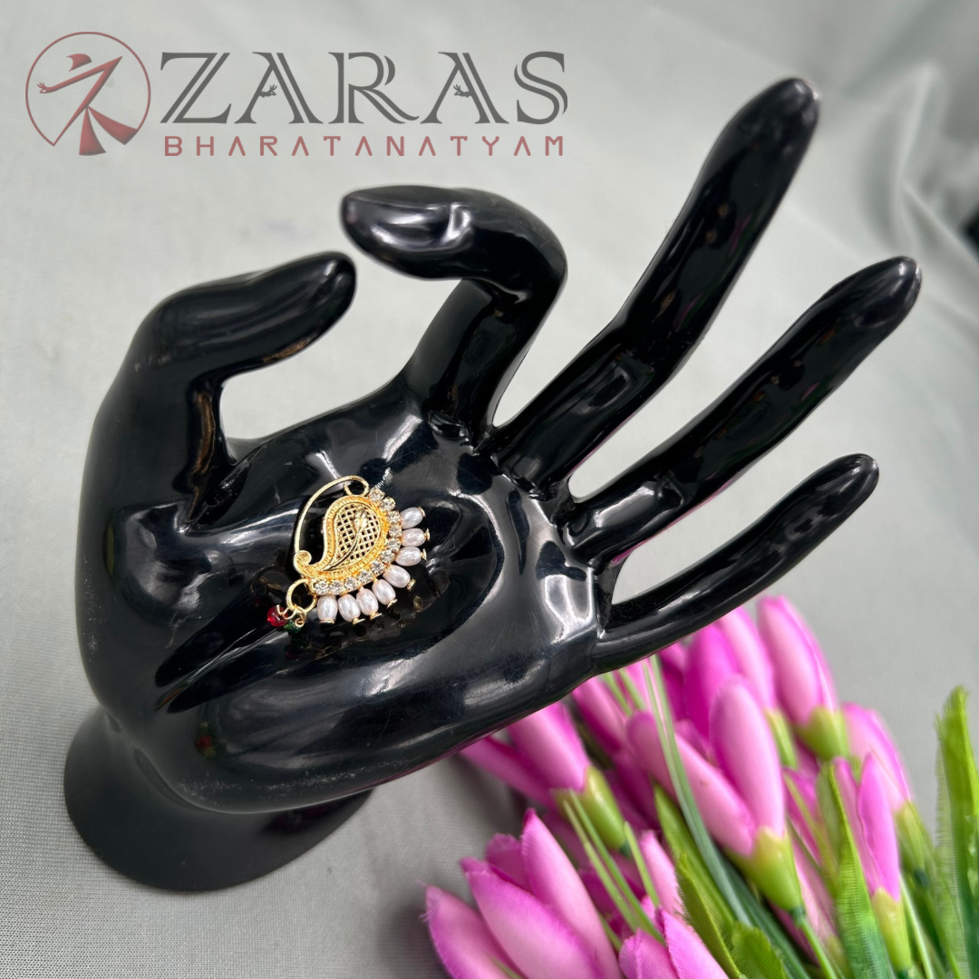 Bharatanatyam Dance Jewellery - Manga Nathu Multi Stone (Left Side)