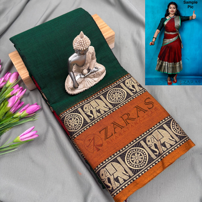 Ready-to-wear Dance Practice Sarees – Pre-Stitched (Set of 3 Pcs – Skirt, Pallu & Side Fan without Blouse) D Elephant