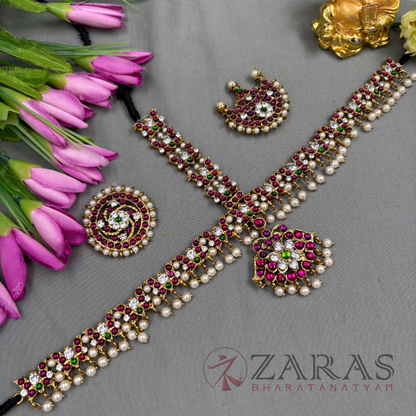 Bharatanatyam Dance Alankara Jewellery - Headset Lotus PG Kemp Beads CS