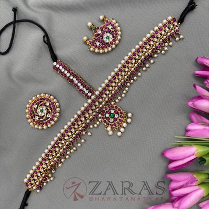 Bharatanatyam Dance Alankara Jewellery - Headset Manga PG Kemp Beads CS