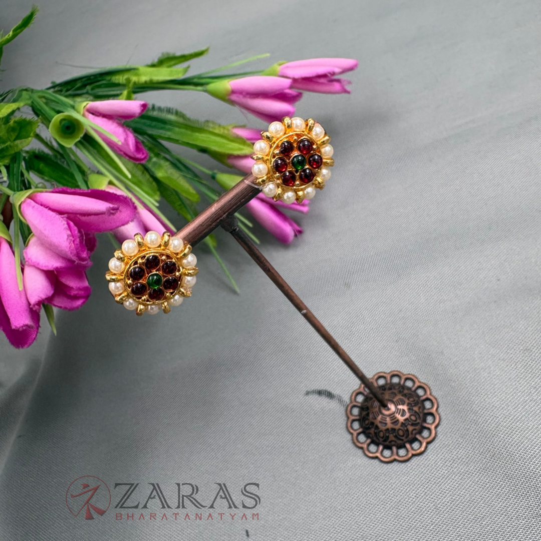 Bharatanatyam Dance Jewellery - Kammal RG Kemp with Beads (Small)