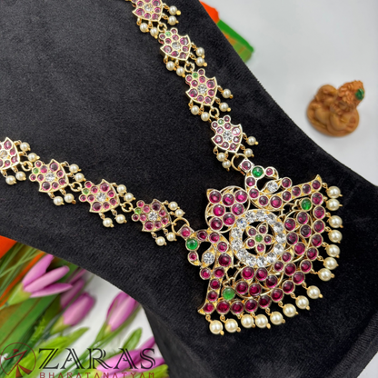Bharatanatyam Dance Premium Jewellery - Padak & Leaf PG Kemp CS Haaram / Long Chain Beads
