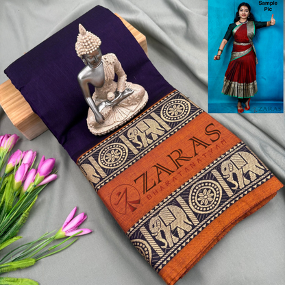 Ready-to-wear Dance Practice Sarees – Pre-Stitched (Set of 3 Pcs – Skirt, Pallu & Side Fan without Blouse) D Elephant