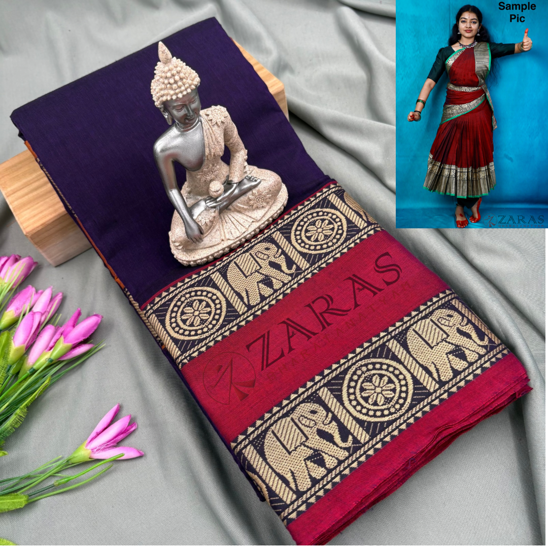 Ready-to-wear Dance Practice Sarees – Pre-Stitched (Set of 3 Pcs – Skirt, Pallu & Side Fan without Blouse) D Elephant