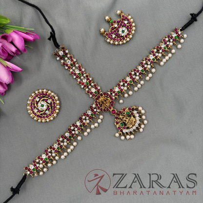 Bharatanatyam Dance Alankara Jewellery - Headset Lakshmi & Lutes PG Kemp Beads CS
