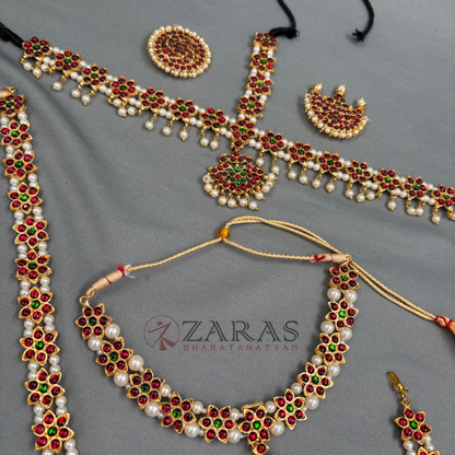 Bharatanatyam Dance Jewellery - Flower Full Set RG Kemp CS