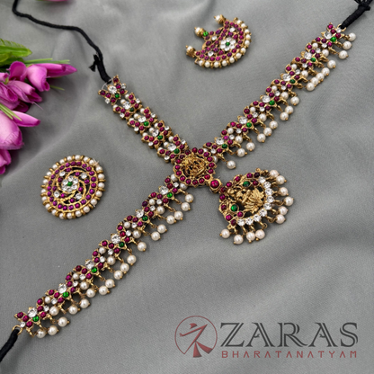 Bharatanatyam Dance Alankara Jewellery - Headset Lakshmi & Lutes PG Kemp Beads CS