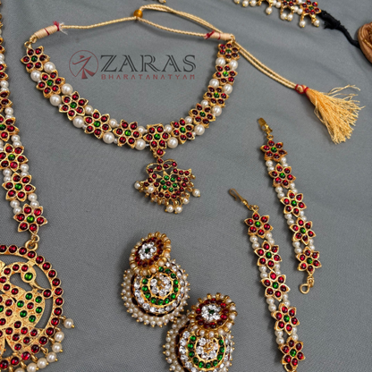 Bharatanatyam Dance Jewellery - Flower Full Set RG Kemp CS