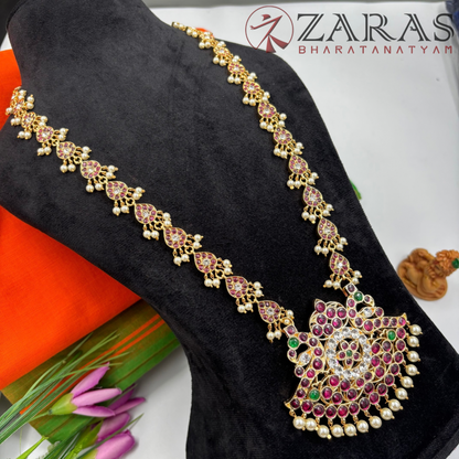 Bharatanatyam Dance Premium Jewellery - Padak & Thilagam PG Kemp CS Haaram / Long Chain Beads