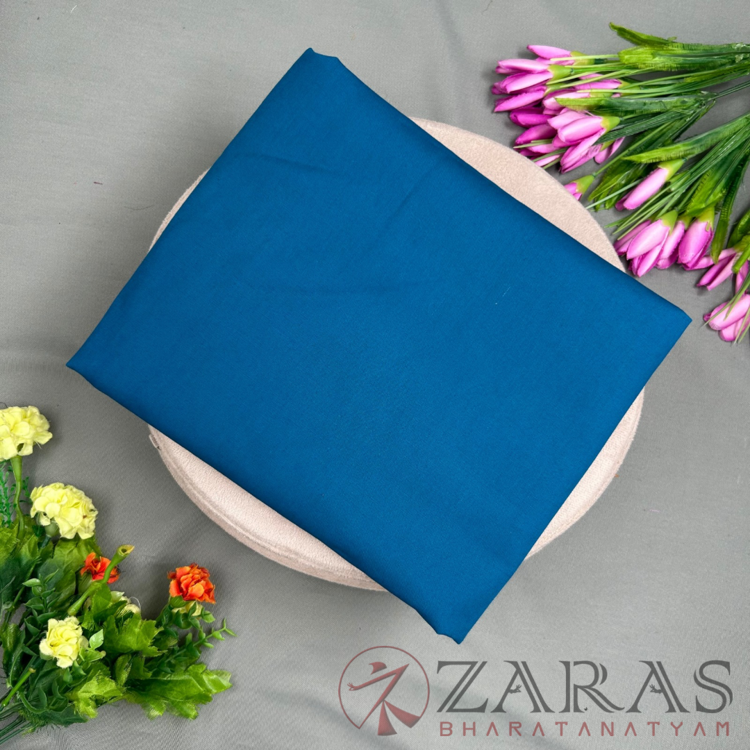 Bharatanatyam Dance Blouse Material (Cotton) -  P Blue Plain (0.95 Meter)
