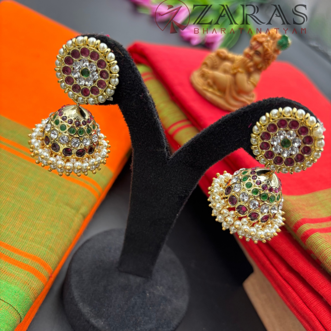 Bharatanatyam Dance Premium Jewellery - Jimiki with Kammal 4L PG Kemp Beads