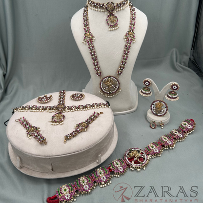 Bharatanatyam Dance Jewellery Alankara Full set - Lotus & Nadaraj Design PG Kemp CS