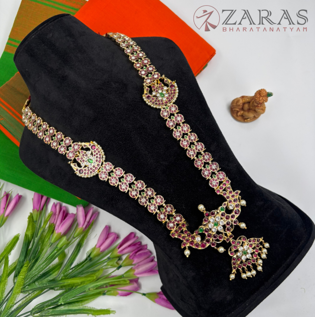 Bharatanatyam Dance Premium Jewellery - Manga & Moon PG Kemp CS Haaram / Long Chain Beads