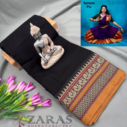Ready-to-wear Dance Practice Sarees – Pre-Stitched (Set of 3 Pcs – Skirt, Pallu & Side Fan without Blouse) Peacock