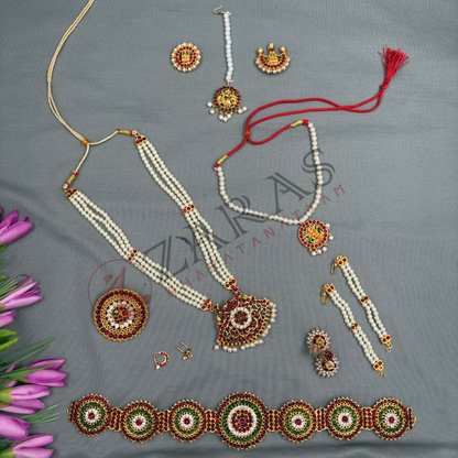 Bharatanatyam Dance Jewellery - Beads Full Set RG Kemp (Kids Set)