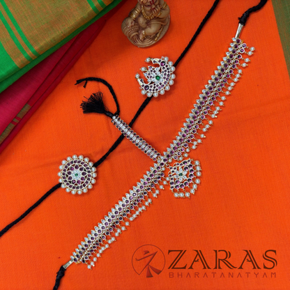 Bharatanatyam Dance Premium Jewellery - Headset Drop & Leaf PG Kemp Beads CS
