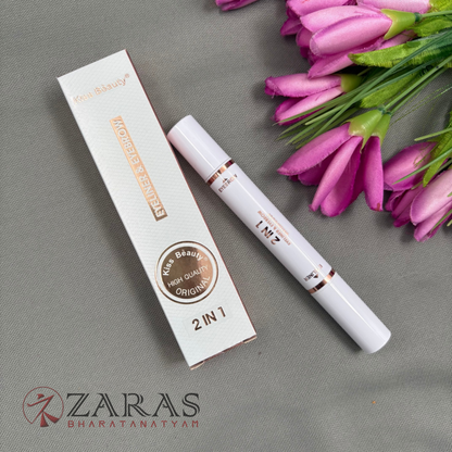 Bharatanatyam Dance Makeup Products - Black Eyeliner & Eyebrow Pen 2 IN 1 (Kiss Beauty)