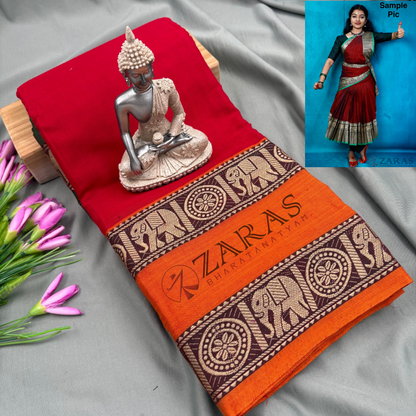 Ready-to-wear Dance Practice Sarees – Pre-Stitched (Set of 3 Pcs – Skirt, Pallu & Side Fan without Blouse) D Elephant