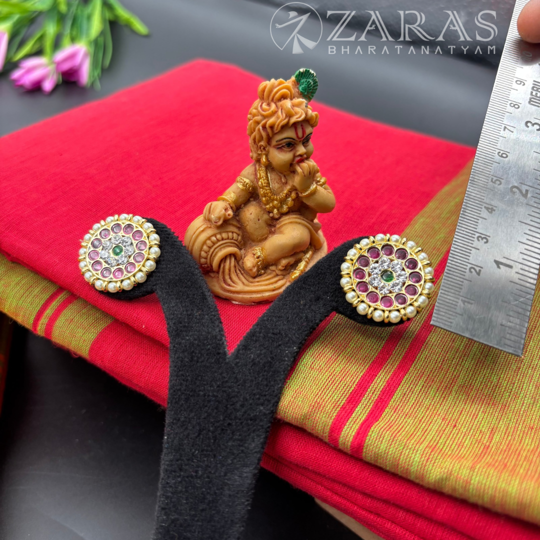 Bharatanatyam Dance Premium Jewellery - Kammal Round PG Kemp Beads (Medium)