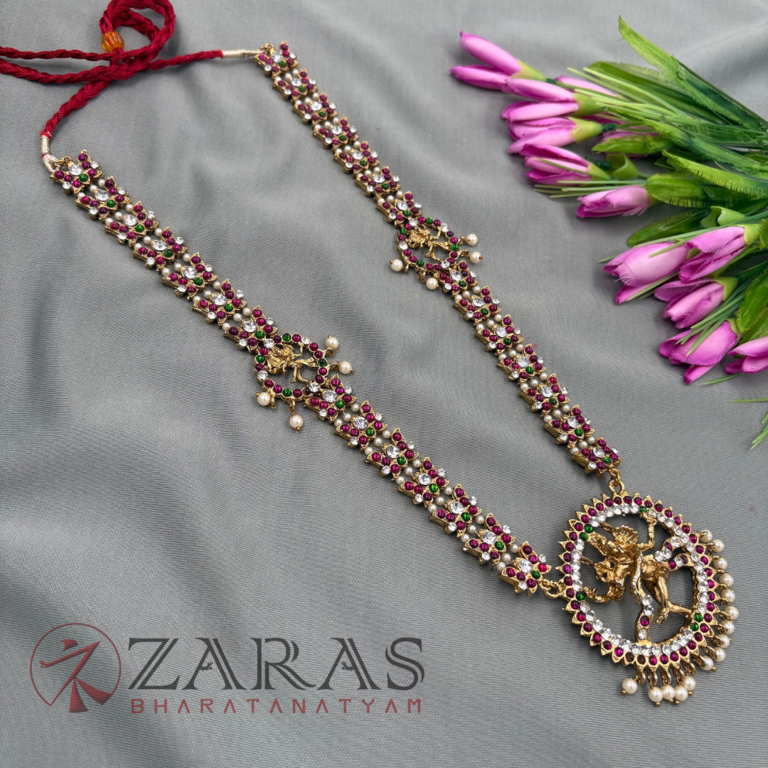 Bharatanatyam Dance Jewellery Alankara Haaram - Nataraj & Lotus PG Kemp CS Long Haaram