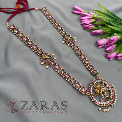 Bharatanatyam Dance Jewellery Alankara Haaram - Nataraj & Lotus PG Kemp CS Long Haaram