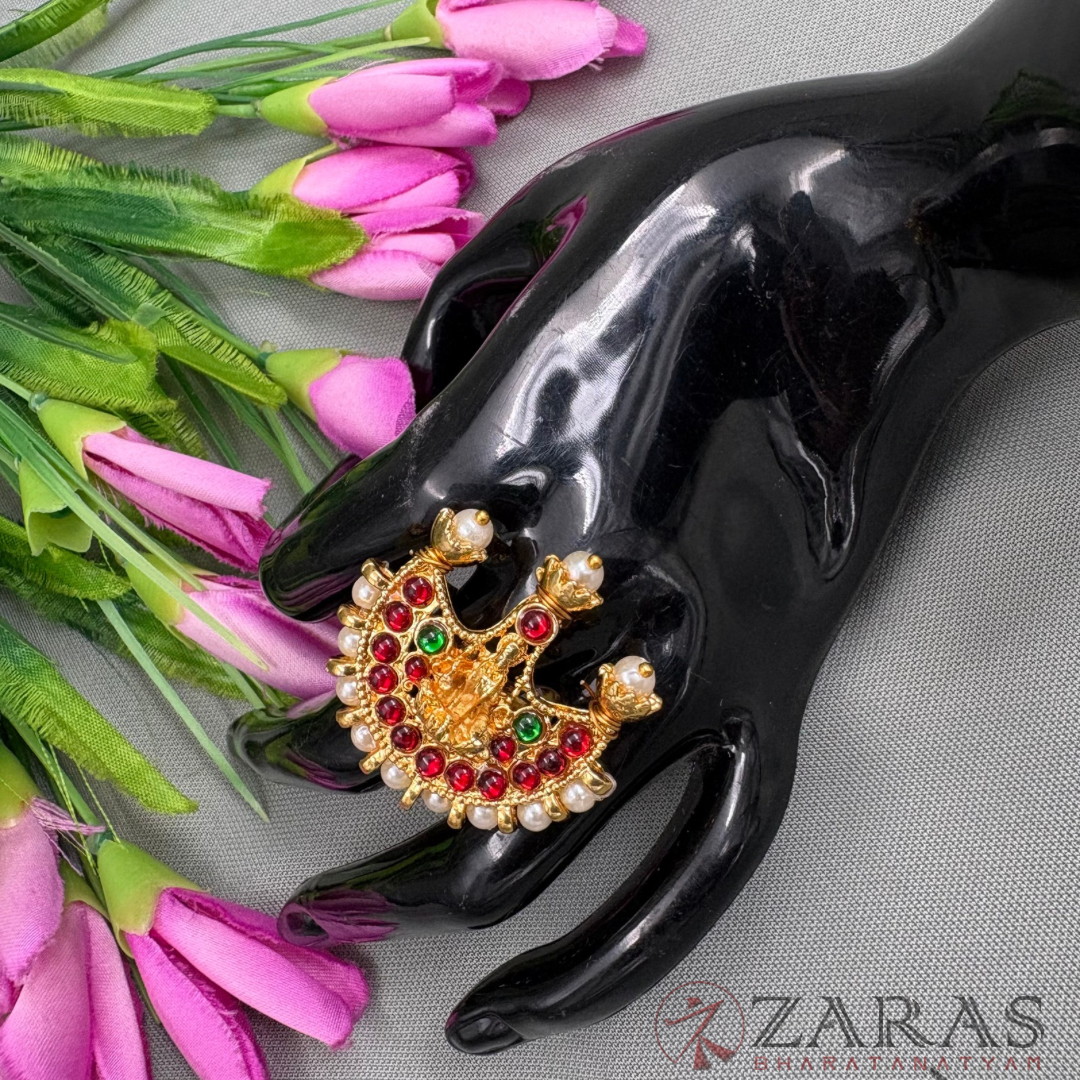 Bharatanatyam Dance Jewellery - Finger Ring RG Kemp (Adjustable)