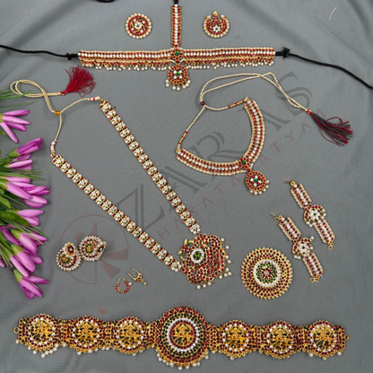 Bharatanatyam Dance Jewellery - Sow, Leaf & Natraj Full Set RG Kemp CG