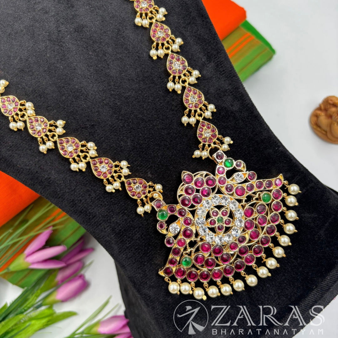 Bharatanatyam Dance Premium Jewellery - Padak & Thilagam PG Kemp CS Haaram / Long Chain Beads