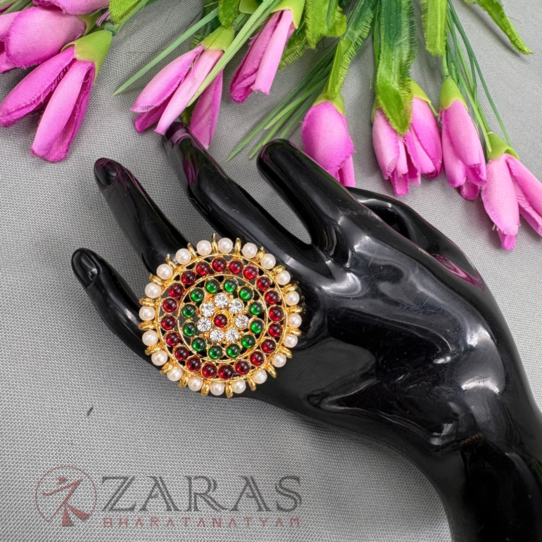 Bharatanatyam Dance Jewellery - Finger Ring RG Kemp BIG (Adjustable)