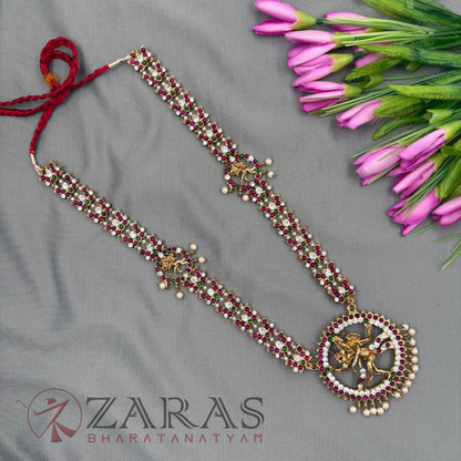 Bharatanatyam Dance Jewellery Alankara Haaram - Nataraj & Lotus PG Kemp CS Long Haaram