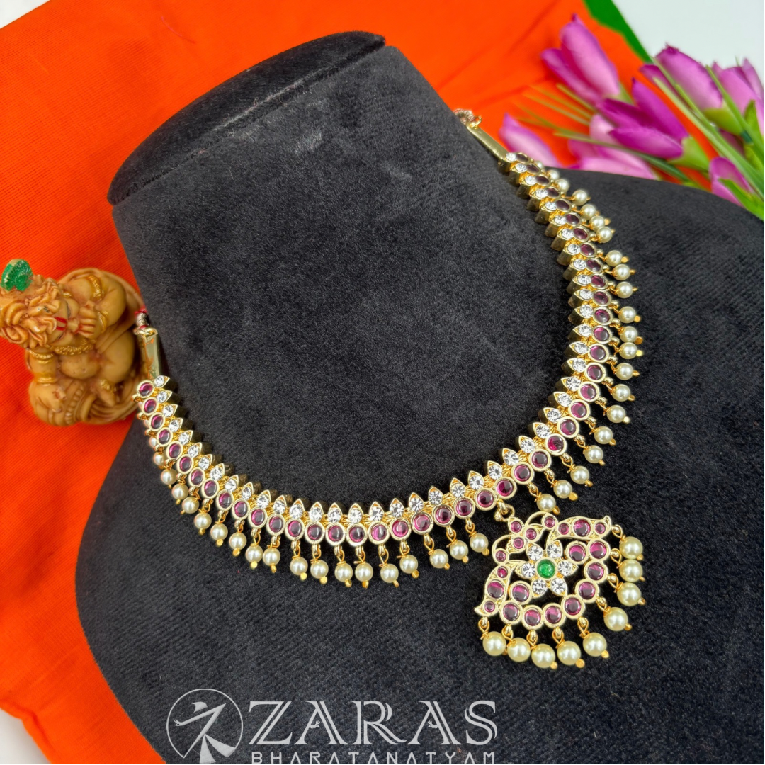 Bharatanatyam Dance Premium Jewellery - Drop Leaf Necklace PG Kemp Beads