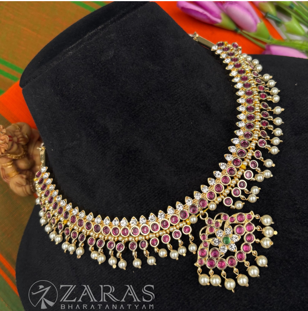 Bharatanatyam Dance Premium Jewellery - Drop Leaf Necklace PG Kemp Beads