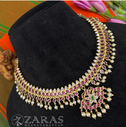 Bharatanatyam Dance Premium Jewellery - Drop Leaf Necklace PG Kemp Beads