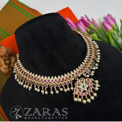 Bharatanatyam Dance Premium Jewellery - Drop Leaf Necklace PG Kemp Beads