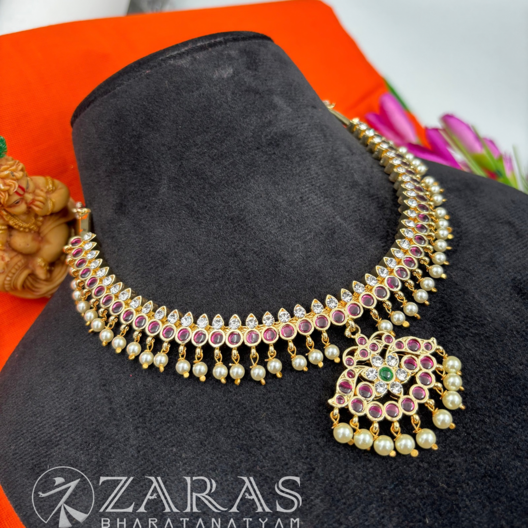 Bharatanatyam Dance Premium Jewellery - Drop Leaf Necklace PG Kemp Beads